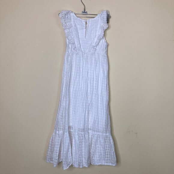 Cat & Jack Girls White Eyelet Ruffle Maxi Dress S (6/6X) 100% Cotton - Picture 2 of 9
